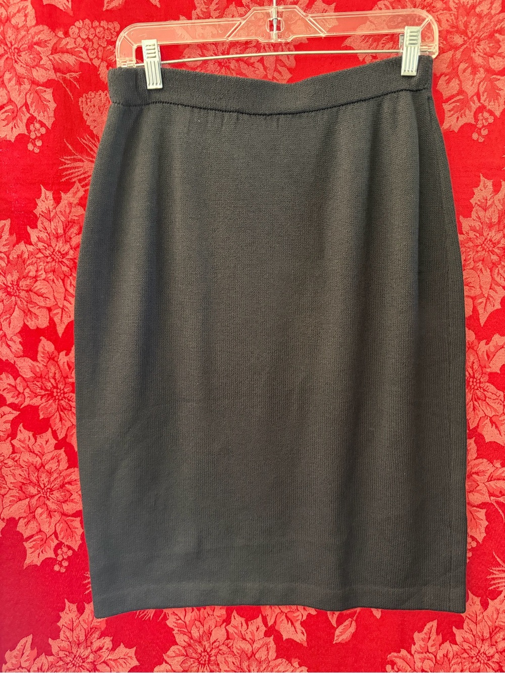 Black knitted St.John Caviar skirt